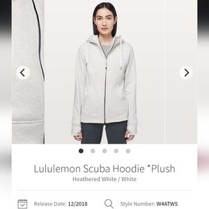 lululemon athletica Heathered White Scuba Hoodie